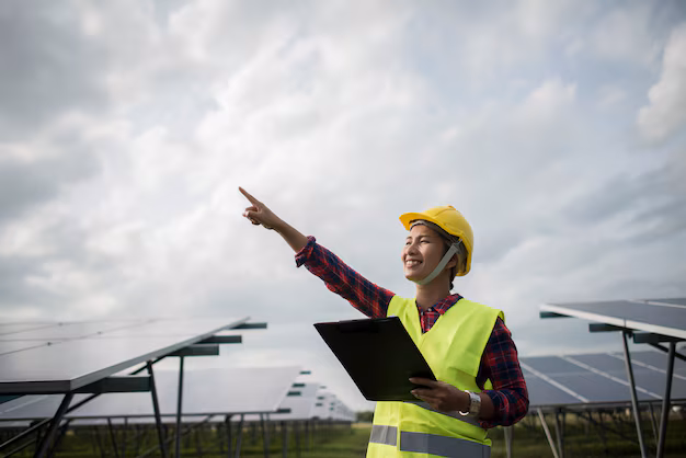 engineer-electric-woman-checking-maintenance-solar-cells_1150-4266